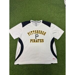 Pittsburgh Pirates MLB Shirt Mens 2XL White Black Performance T shirt Stitches‎